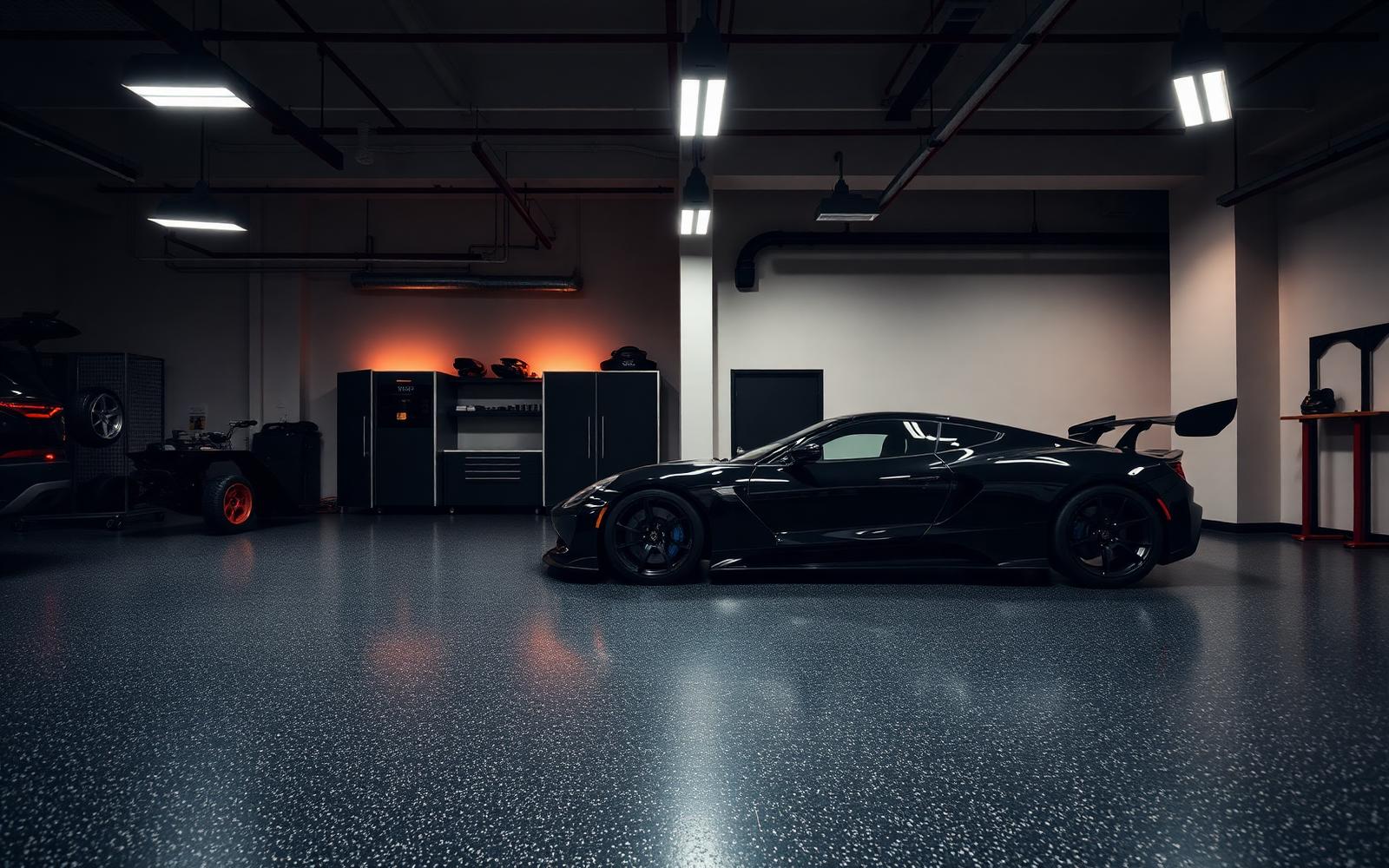 Moderne Garage mit FlakeWerk-Boden