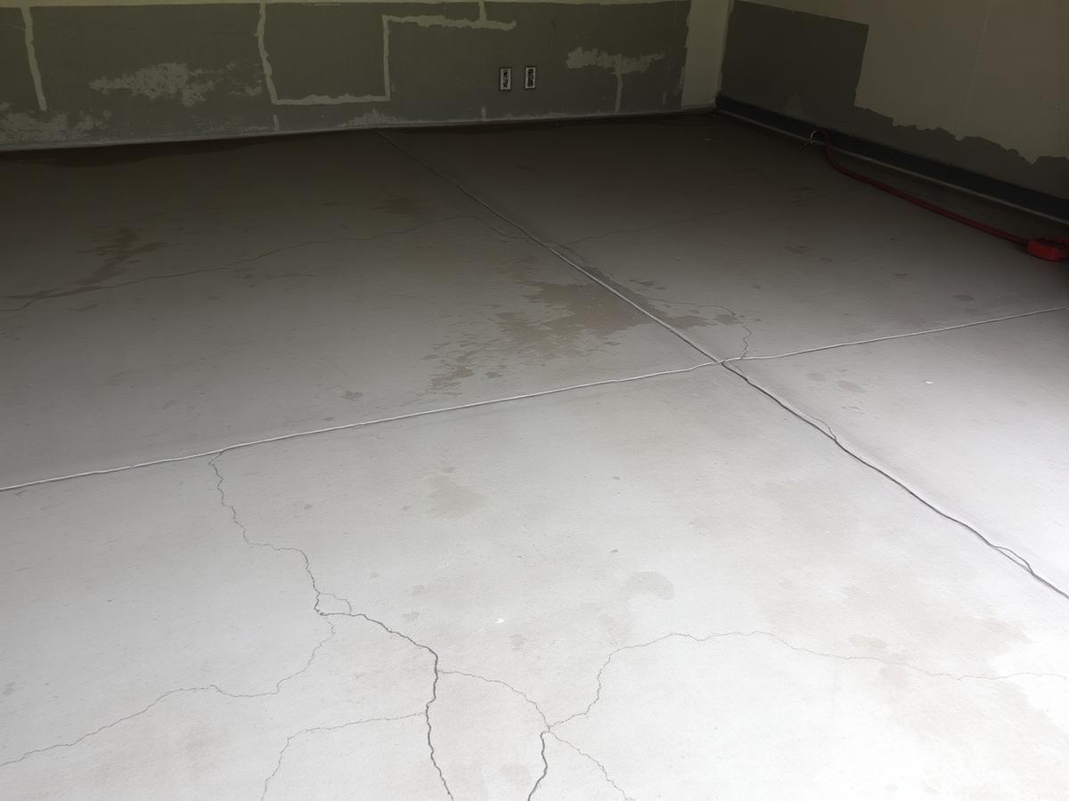 Alter Garagenboden vor der Sanierung